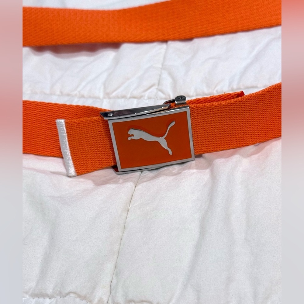 Puma Bright Orange Belt with Silver Accents